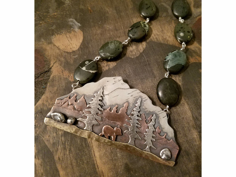 An example of a necklace made by Bobbi Shaffer, who will be the instructor for the upcoming jewelry making course at Penn State DuBois.
