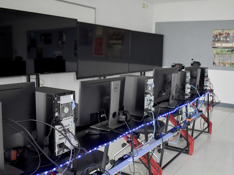 Some of the equipment in the esports room at Penn State DuBois that will be utilized during the upcoming Video Game Day on campus.