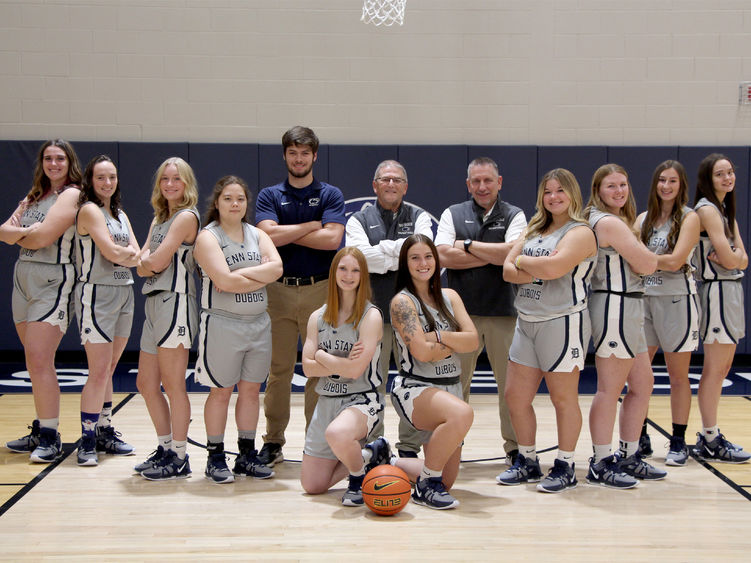The Lady Lion basketball team at Penn State DuBois.