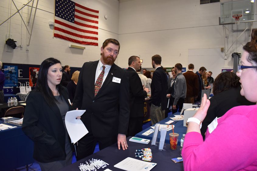 Students met directly with employers at the Penn State DuBois career fair. 