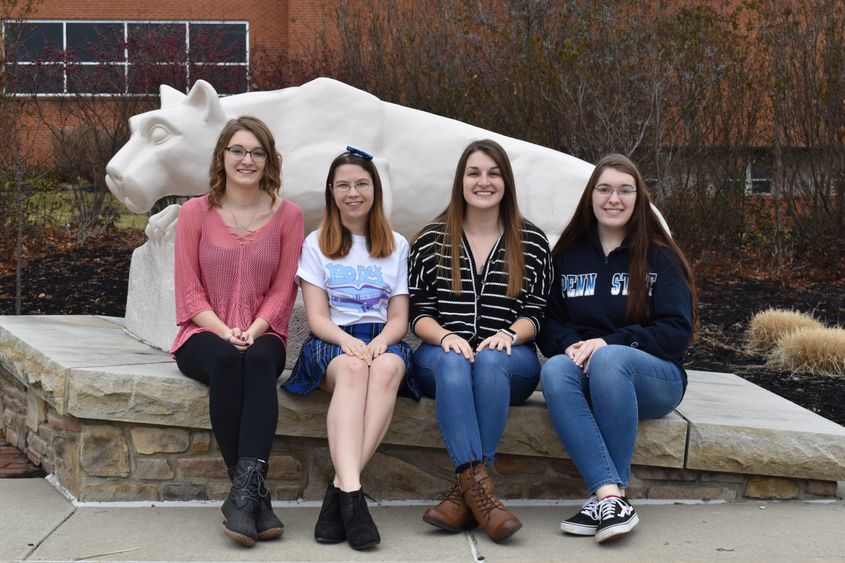 Penn State DuBois THON 2020 Dancers, left to right, Taylor Butler, Heather Witherow, Sarah Voris, and Lydia Holt. 