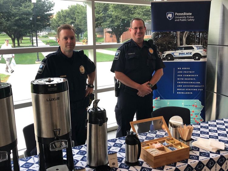 Police officers at previous coffee with a cop event