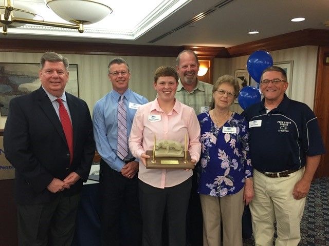 Student Athlete Kristy Hanes received the John S. Egli Award at this year's PSUAC awards dinner.  