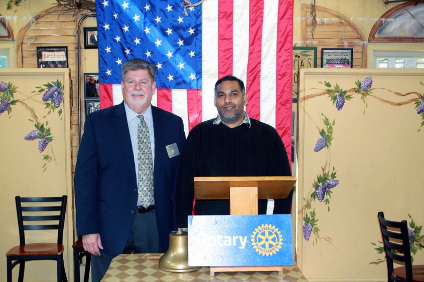 Chancellor M. Scott McBride with Assistant Professor of Engineering Ram Rajagopalan 