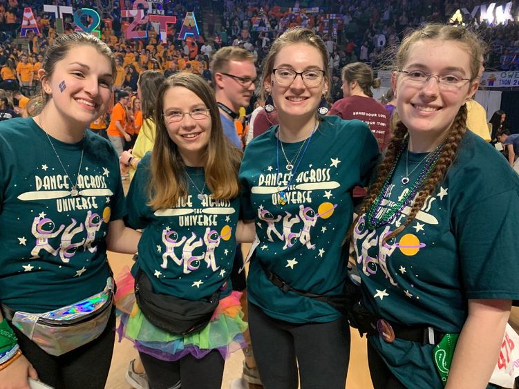 Penn State DuBois THON Dancers at the Bryce Jordan Center for THON 2020.