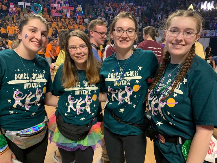 Penn State DuBois THON Dancers at the Bryce Jordan Center for THON 2020. 