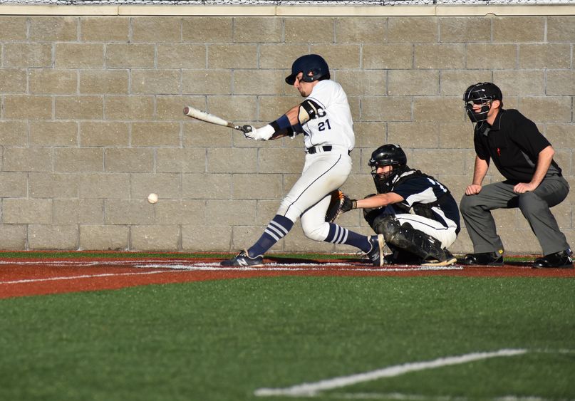 Brandon Gettig at bat for Penn State DuBois. 