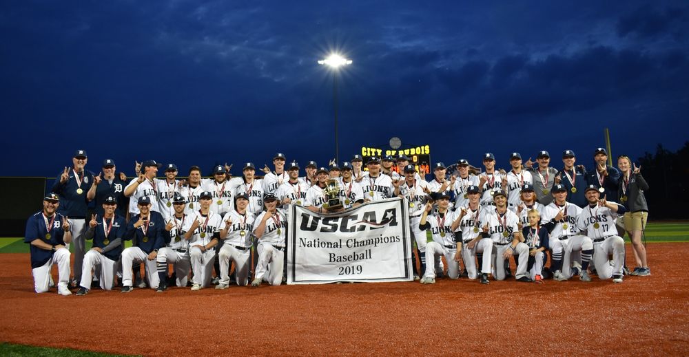 The 2019 USCAA Small College World Series Champion Penn State DuBois Baseball Team.