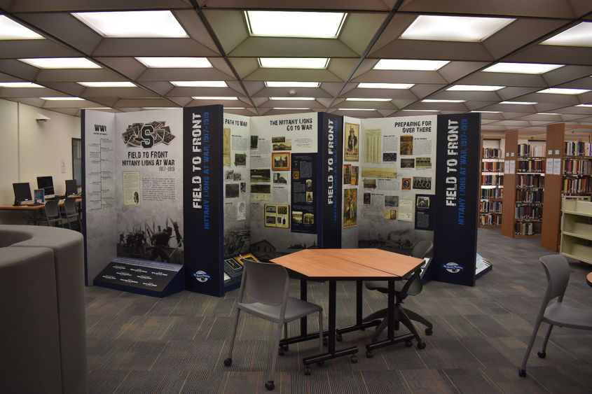 The Field to Front mobile exhibit in the Penn State DuBois Library. 
