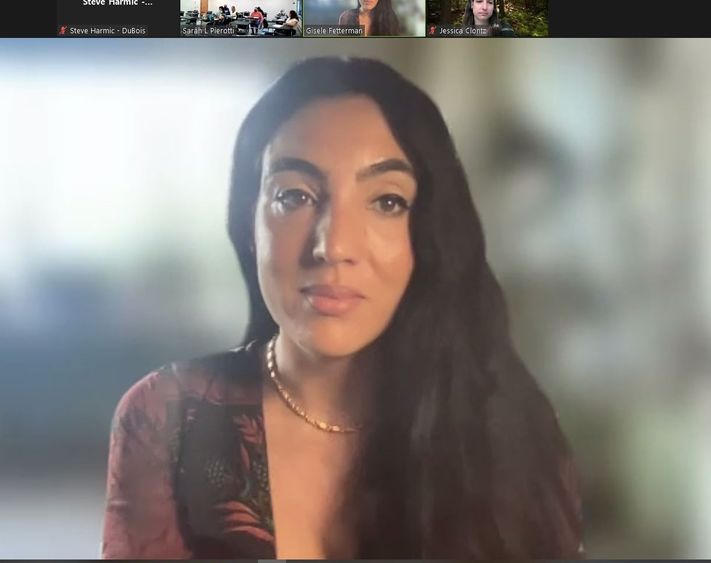 Gisele Fetterman spoke to Penn State DuBois students via Zoom. 