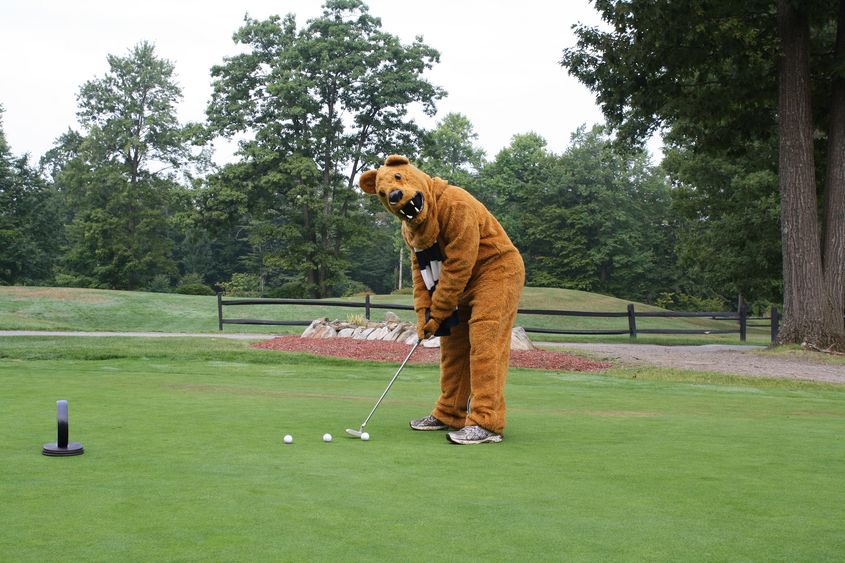 The Nittany Lion on the golf course. 