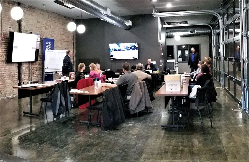 A TechCelerator workshop in session at the North Central PA LaunchBox. 